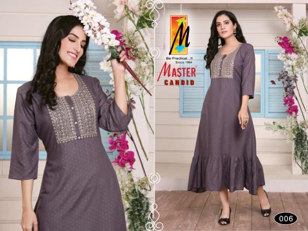 Master Candid Rayon Designer Flair Kurtis Collection